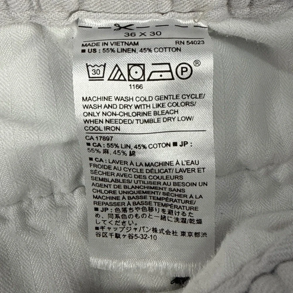 Banana Republic Mens 36x30 Athletic Tapered Linen Cotton Pants Light Grey